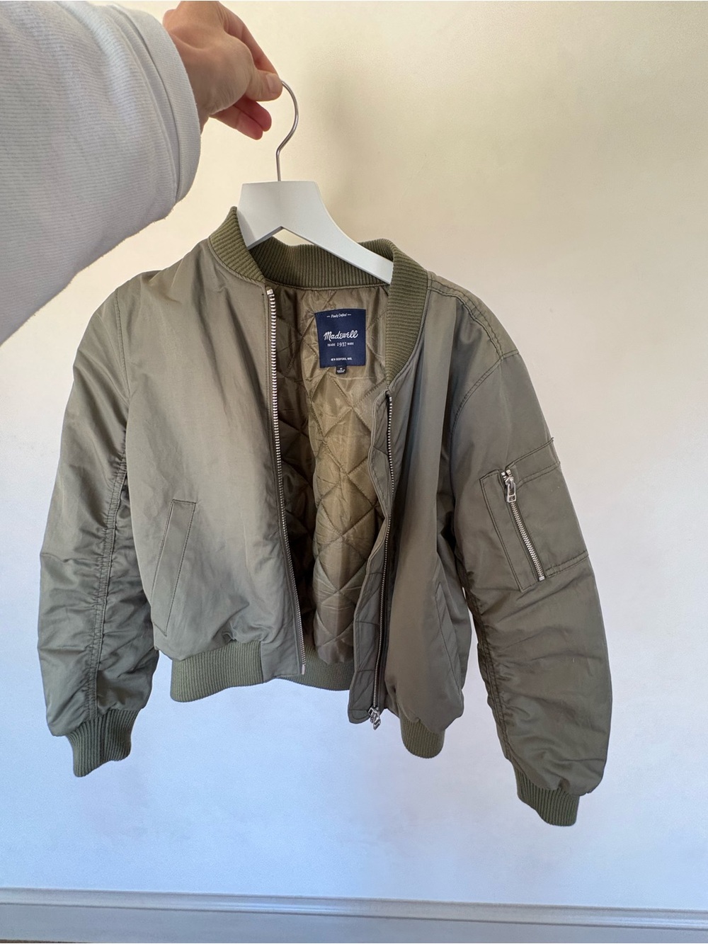 Madewell Olive Quilted Bomber Jacket - Women